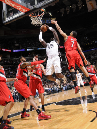 Portland Trail Blazers v San Antonio Spurs: DeJuan Blair, Brandon Roy, Joel Przybilla and LaMarcus 