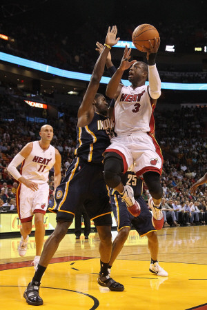 Indiana Pacers v Miami Heat: Dwyane Wade and Roy Hibbert