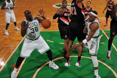 Portland Trail Blazers v Boston Celtics: Paul Pierce, Shaquille O