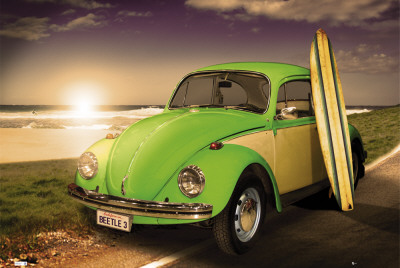 VW BEETLE - With Surfboard