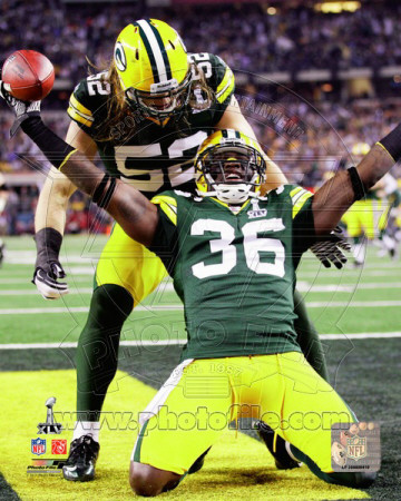 Buy Nick Collins and Clay Matthews celebrate INT Touchdown from Super Bowl XLV at AllPosters.com