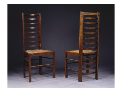 Two Ladder Back Chairs, for Miss Cranston's Tea Rooms, Glasgow, C.1903