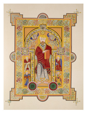 Saint Matthew, from a Facsimile Copy of the Book of Kells, Pub. by Day and Son