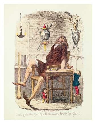 Jack Gets the Golden Hen Away from the Giant