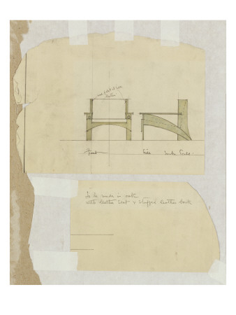 Design for an Oak Armchair, Shown in Front and Side Elevations, 1905