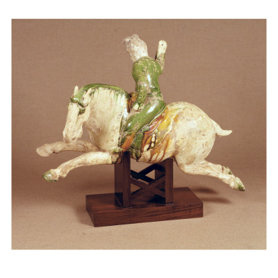 T'Ang Pottery Figure of Mounted Polo Player