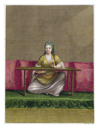 Turkish Girl, Embroidering, 18th Century
