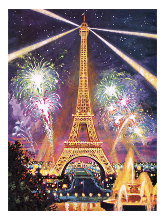 Eiffel Tower with Fireworks