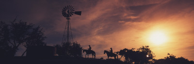 Sunset, Cowboys, Texas, USA