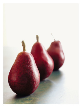 Traveling Pears in Red