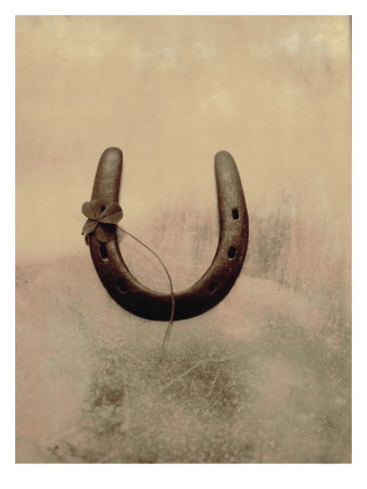 Lucky Horse Shoe on Dusty Rose Metallic III