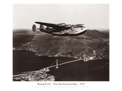 Buy Boeing B-314 over San Francisco Bay, California 1939 at AllPosters.com