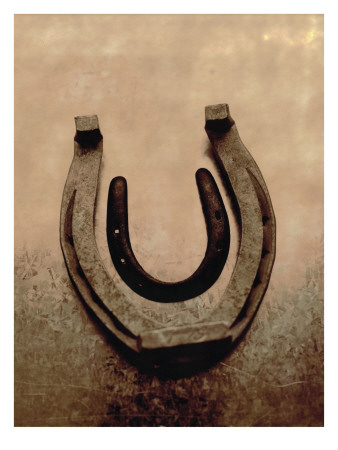 Lucky Horse Shoe on Dusty Rose Metallic II
