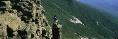 Man Standing on a Rock, Mt Liberty, White Mountain National Forest, Franconia, New Hampshire, USA