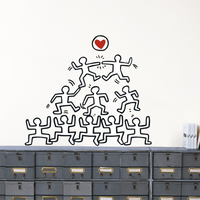 Stacked Figures with Heart