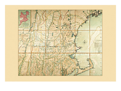 Map of the Most Inhabited Part of New England
