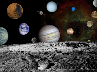 Montage of Images Taken by the Voyager Spacecraft