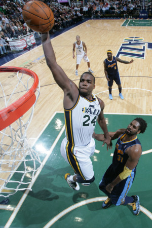 Buy Denver Nuggets v Utah Jazz, Salt Lake City, UT - March 3: Paul Millsap and Nene at AllPosters.com