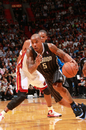 Orlando Magic v Miami Heat, Miami, FL - March 3: Quentin Richardson and Chris Bosh