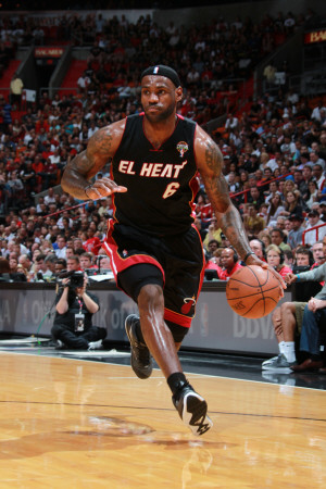 Chicago Bulls v Miami Heat, Miami, FL - March 6: LeBron James