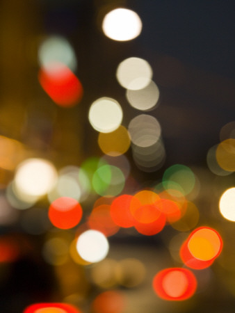 Buy City Lights and Car Headlights at Night. at AllPosters.com