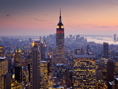 Empire State Building from Rockefeller Center at Dusk
