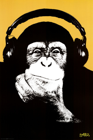 Steez-Headphone Monkey Poster