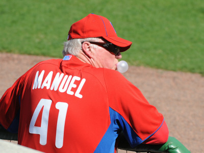 Florida Seminoles v Philadelphia Phillies, CLEARWATER, FL - FEBRUARY 24: Charlie Manuel Poster