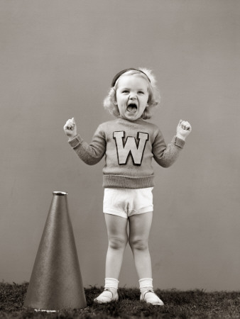 Girl Cheerleader With Megaphone Poster