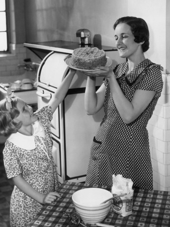 Mother and Daughter Baking Cake
