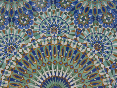 Close-Up of Mosaics in Hassan Ii Mosque, Casablanca, Morocco