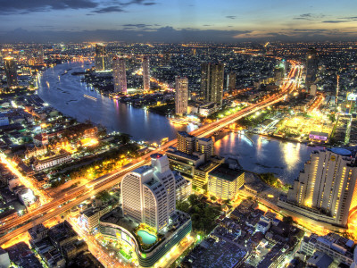 Cityscape at Dusk, Bangkok, Thailand Posters
