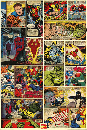 Marvel Comics (Comic Panels) Poster