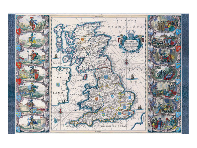 Antique Map, Britannia, Ca. 1646
