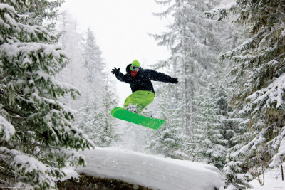Snowboarder - Green Poster