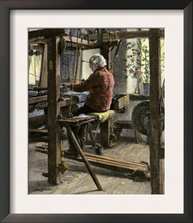 Man Weaving on a Large Hand-Loom