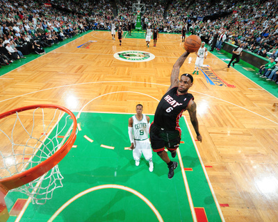 Miami Heat v Boston Celtics - Game Four, Boston, MA - MAY 9: LeBron James and Rajon Rondo