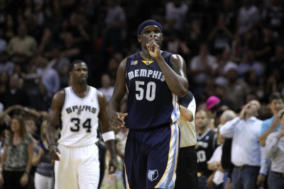 Memphis Grizzlies v San Antionio Spurs - Game Five, San Antonio, TX - APRIL 27: Zach Randolph