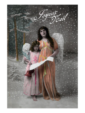 Joyeux Noel - Merry Christmas in French, Little Girl Carols with Angel