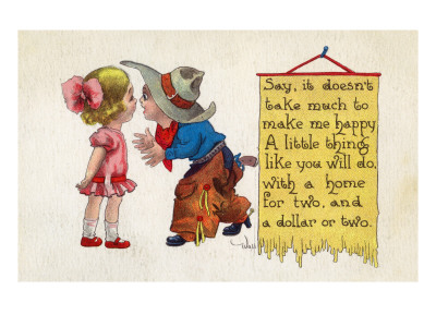 Comic Cartoon - Cowboy Tells Girl it Doesn