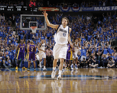 Buy Los Angeles Lakers v Dallas Mavericks - Game Three, Dallas, TX - MAY 6: Dirk Nowitzki at AllPosters.com