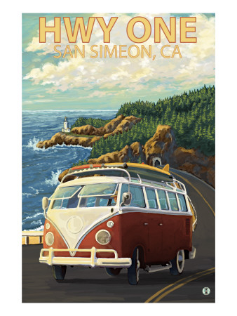 San Simeon, CA - VW Van Coastal Drive