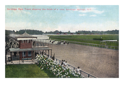 Saratoga Springs, New York - Horse Race Finish Scene