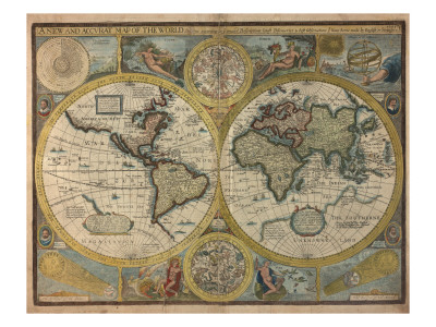 A New and Accurat Map of the World, 1651