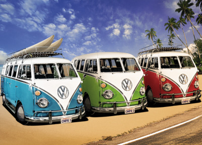 VW Camper - Campers Beach Posters