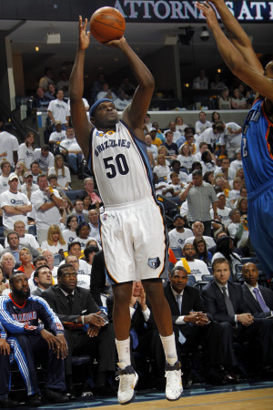 Buy Oklahoma City Thunder v Memphis Grizzlies - Game Six, Memphis, TN - MAY 13: Zach Randolph and Thabo at AllPosters.com