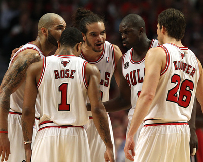 Buy Miami Heat v Chicago Bulls - Game Two, Chicago, IL - MAY 18: Carlos Boozer, Derrick Rose, Luol Deng at AllPosters.com