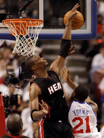 Buy Miami Heat v Philadelphia 76ers - Game Three, Philadelphia, PA - APRIL 21: Chris Bosh and Thaddeus at AllPosters.com