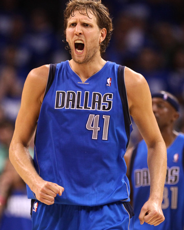 Dallas Mavericks v Oklahoma City Thunder - Game Three, Oklahoma City, OK - MAY 21: Dirk Nowitzki Poster