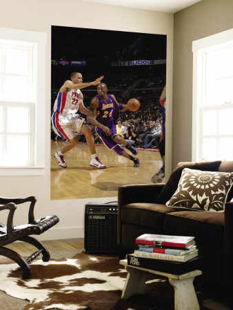 Los Angeles Lakers v Detroit Pistons: Kobe Bryant and Tayshaun Prince Poster